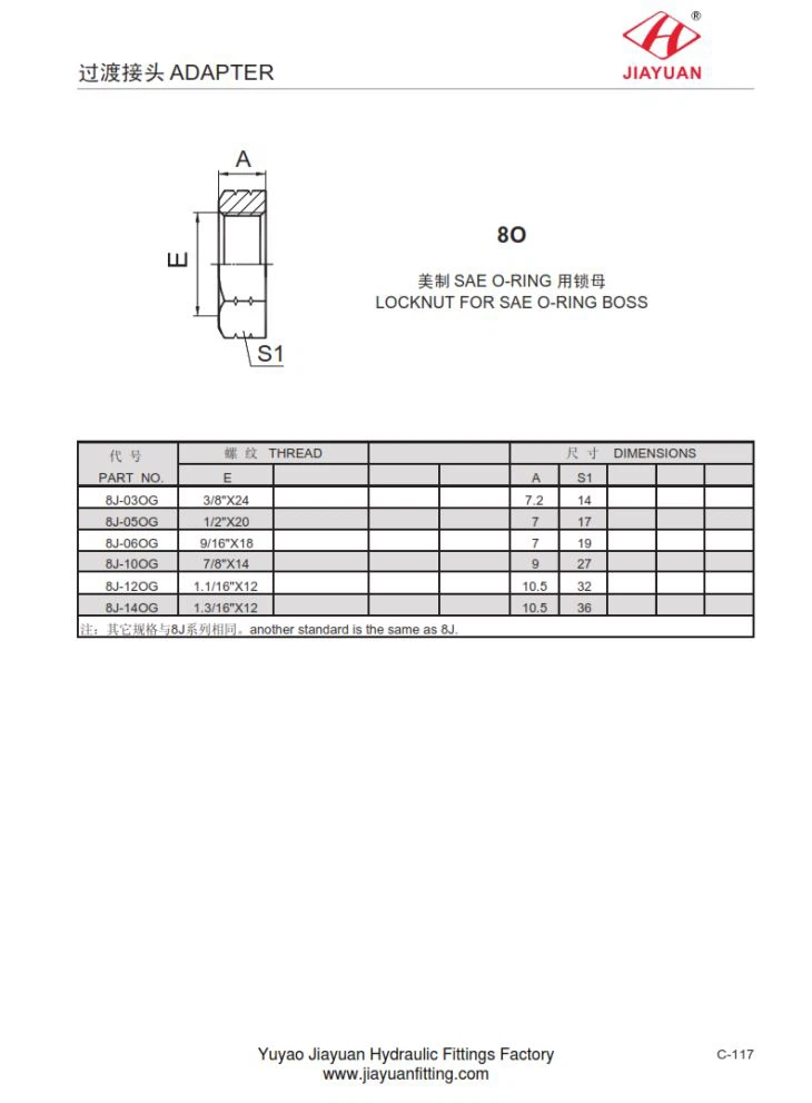 Locknut Għal SAE O-ring Boss Connector